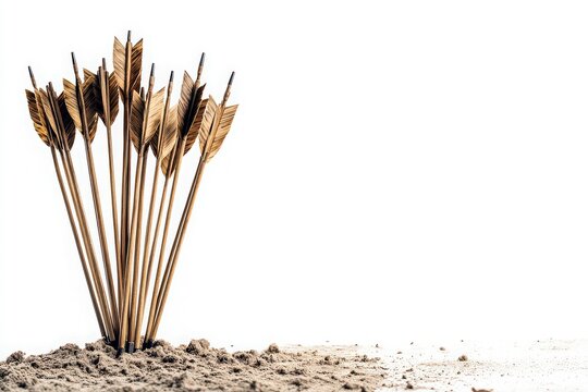 Arrows Standing Upright in Sandy Ground