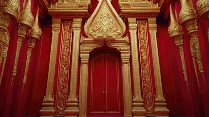 Fototapeta premium Ornate Red and Gold Interior Architecture
