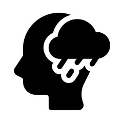 gloomy icon with glyph style, perfect for user interface projects