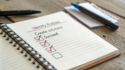 Close-Up of a Notebook with a Checklist for Success