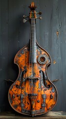 Naklejka premium Steampunk Double Bass: A Unique and Artistic Instrument