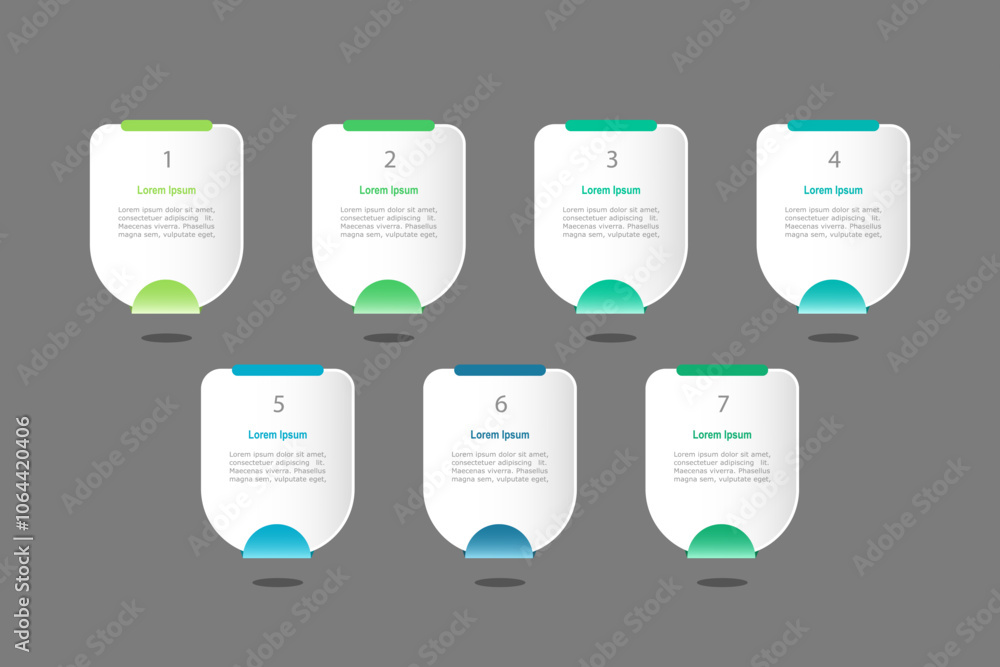 Canvas Prints infographic elements template, business concept with 7 steps, white rectangle frame design for workf
