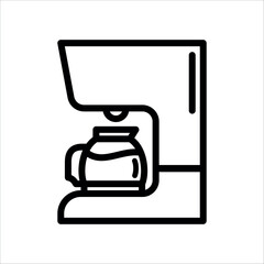 Coffee machine icon in outline style