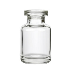 Clear glass jar on white background, perfect for storage or decoration, showcasing simplicity and elegance. transparent background