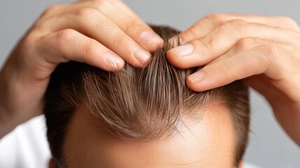 Fototapeta premium Men style their hair to enhance confidence and appearance