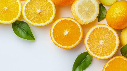 Cut citrus fruits for health and wellness on table 