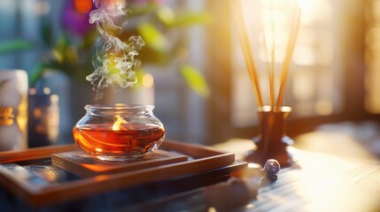 Naklejka premium Transform your space with aromatic candle light