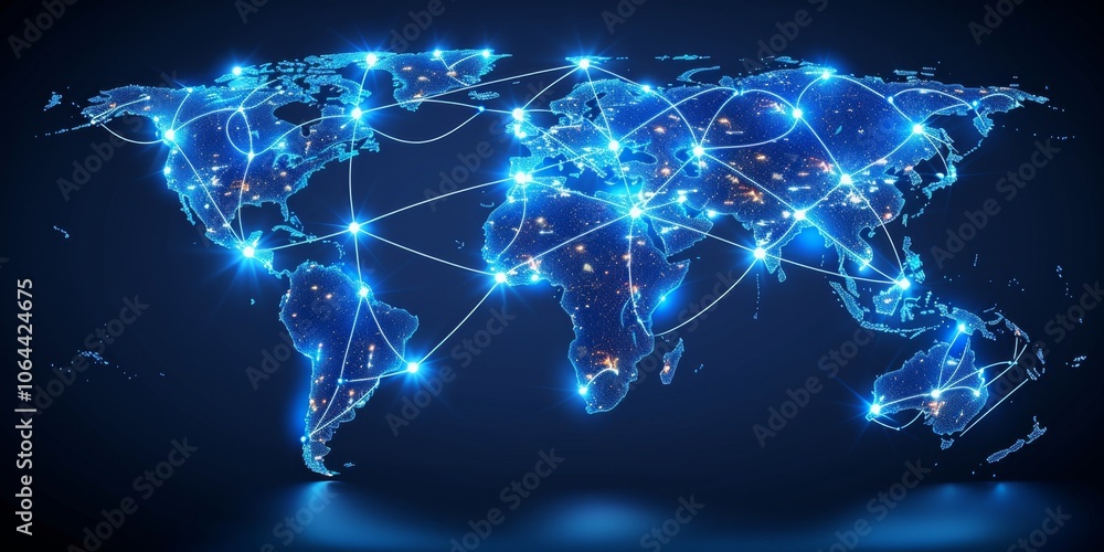 Aufkleber a global network of interconnected devices highlighting advancements in technology and communication