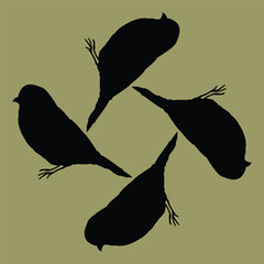 ceramic and tile designs with bird motifs in soft colors