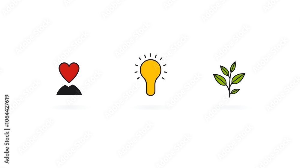 Poster corporate social responsibility symbols of sustainable growth ethics and environmental care on a whi