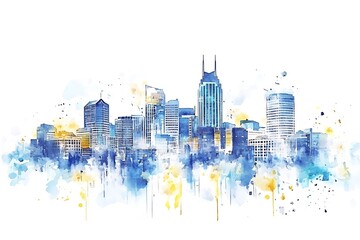 Obraz premium City colorful silhouette with blots. 