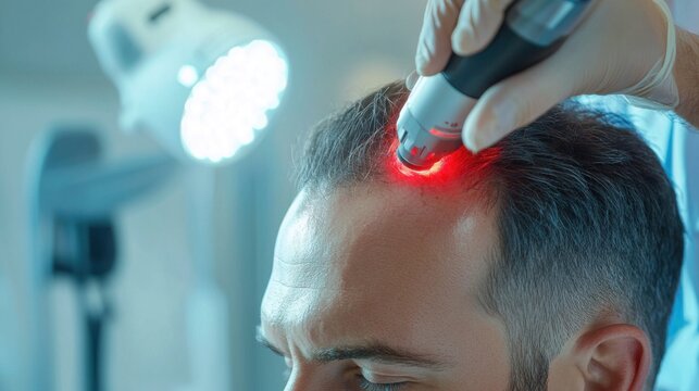 Men use laser therapy to treat hair loss effectively