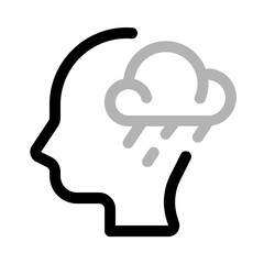 gloomy icon with duoline style, perfect for user interface projects