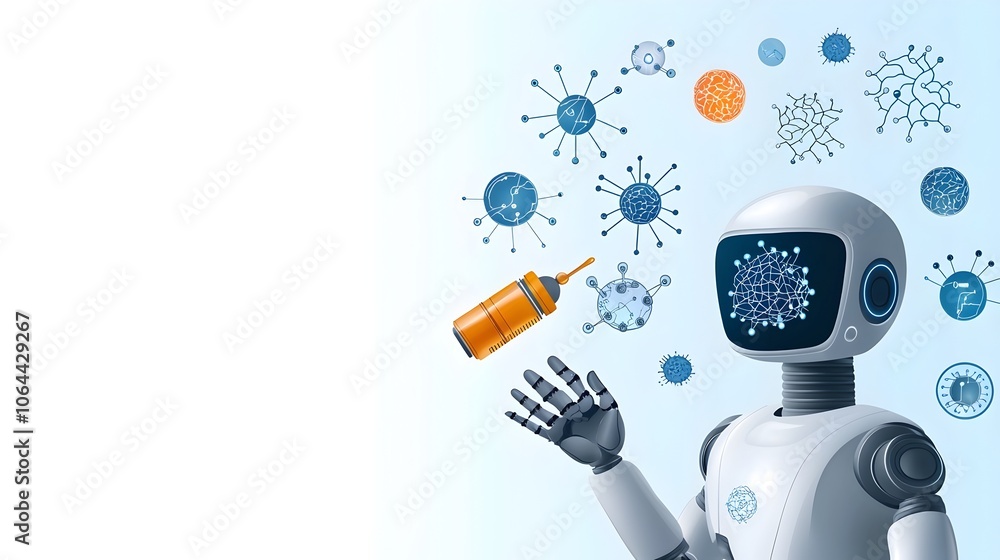 Aufkleber Collection of technology icons including neural networks machine learning and smart robots on a clean white background  Digital representing the concepts of intelligence automation and data science