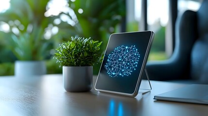 Minimalist icons and symbols representing technology neural networks algorithms and cognitive computing on a clean white background suitable for technology innovation