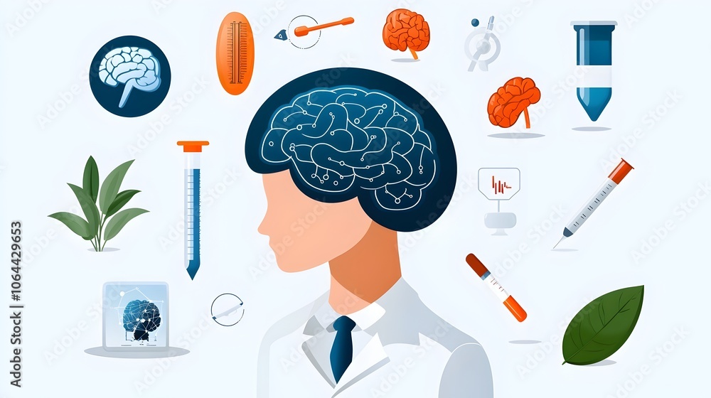 Fototapete Comprehensive Icon Collection Representing Various Symbols and Concepts Associated with Intelligence Cognitive Computing Deep Learning and Automation Tools  Displayed on a Clean White Background