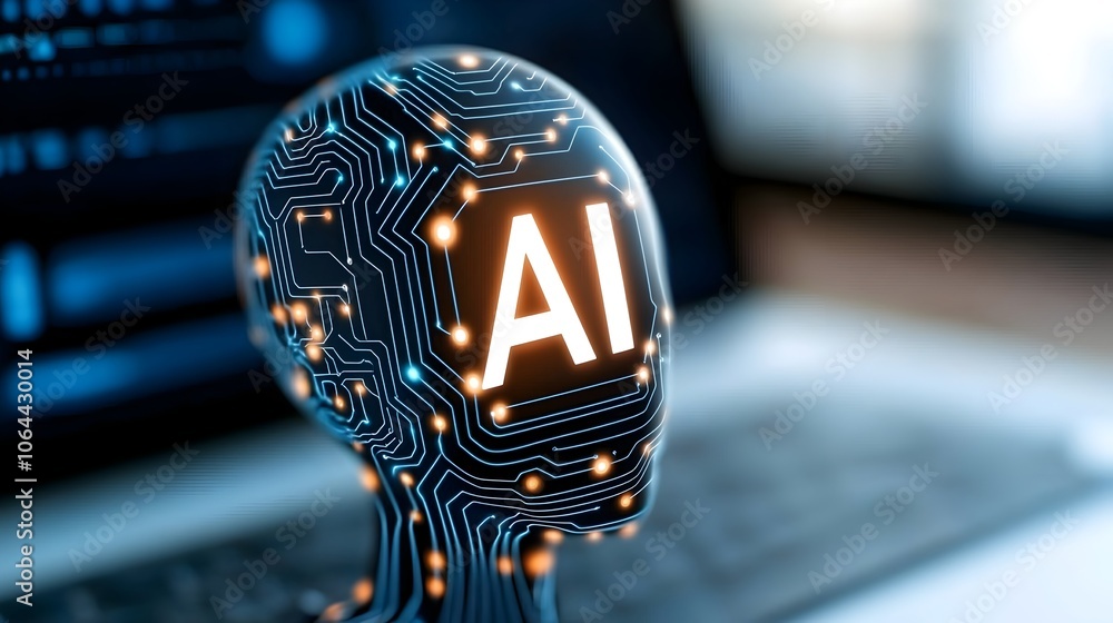 Poster Minimalist Icon Set Featuring Cognitive Technology Data Flow and Intelligent Machines on Clean White Background  Modern Digital Technology Science and Innovation Concept