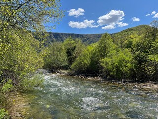 The upper course of the Zrmanja River and immediately after the source (Velebit Nature Park, Croatia) - der Oberlauf des Flusses Zrmanja und unmittelbar nach der Quelle (Naturpark Velebit, Kroatien)