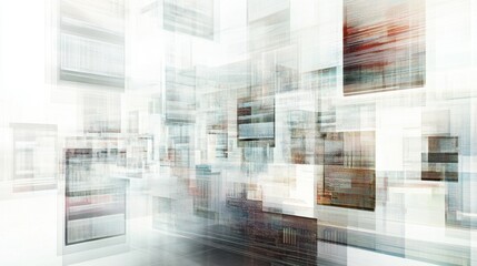 Obraz premium Double exposure of modern city with glass windows, business and technology concept.