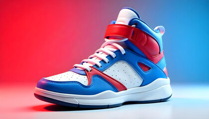 3d render trendy modern shoes red and blue