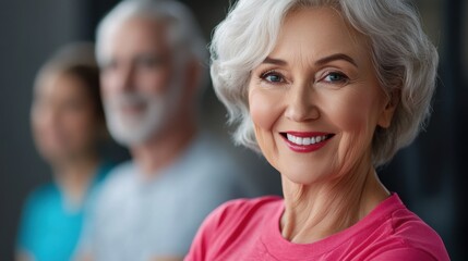 Senior Woman Smiling in Bright Active Setting