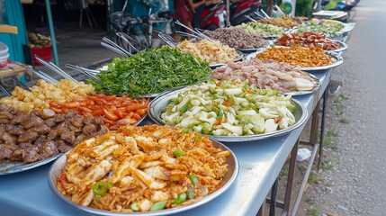Obraz premium Food stalls on the street