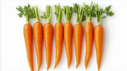 fresh carrots isolated on white background