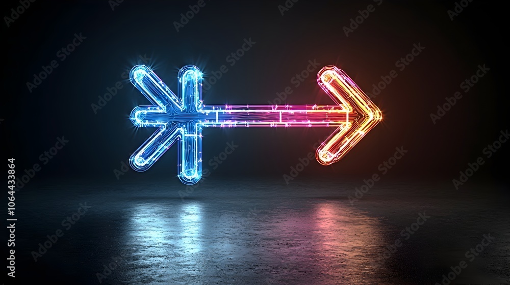 Aufkleber Vivid beam of light flowing with elegant energy and speed creating a dynamic and powerful visual display against a deep black background