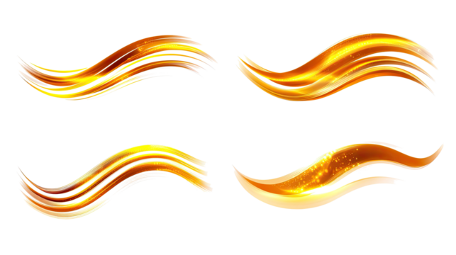 Elegant Golden Wavy Bands Creating a Shimmering Design Layout Generative AI