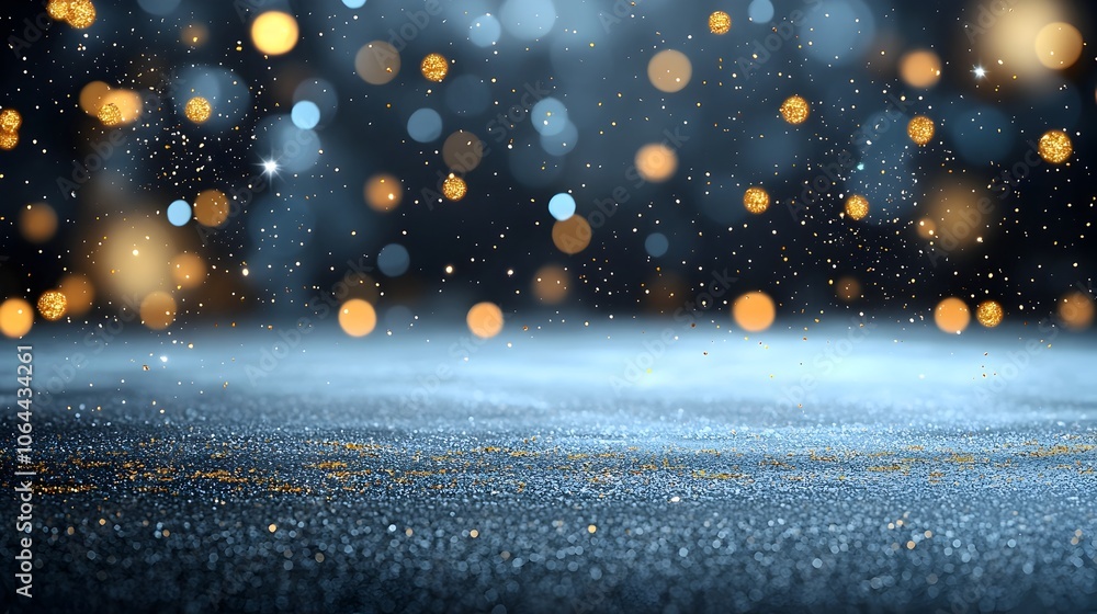 Aufkleber enchanting dark background with glittering golden particles and light spots creating a dreamy mesmer
