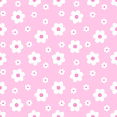 seamless pattern with pink flowers