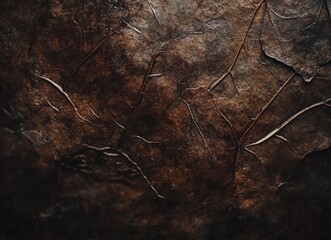 Close-up texture of a dry brown leaf, veins visible.