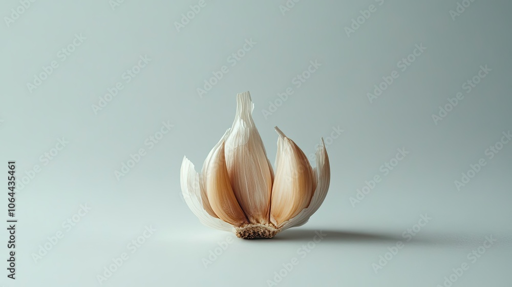 Poster artistic garlic image with unique scale and presentation