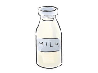 瓶に入った牛乳のイラスト