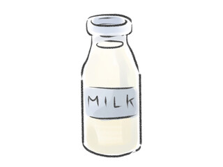 瓶に入った牛乳のイラスト