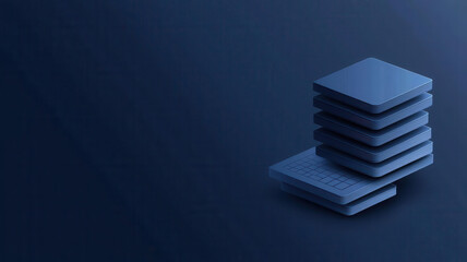 User personalization algorithm, holographic data layers, abstract tech backdrop, blue accents