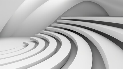 Fototapeta premium White Gray Perspective Stage Background - a unique and captivating visual. The white and gray stage backdrop with perspective creates an enchanting and alluring scene.