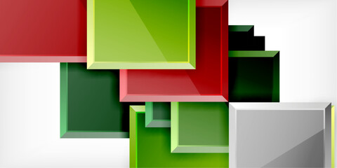Fototapeta premium Colorful squares and rectangles. Vector Illustration For Wallpaper, Banner, Background, Card, Book Illustration, landing page