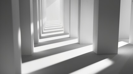 Obraz premium White Gray Perspective Stage Background - a unique and captivating visual. The white and gray stage backdrop with perspective creates an enchanting and alluring scene.