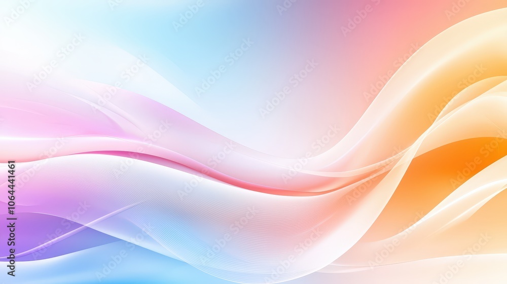 Poster a beautiful abstract background filled with soft, curving lines in a rainbow of colors, creating a r
