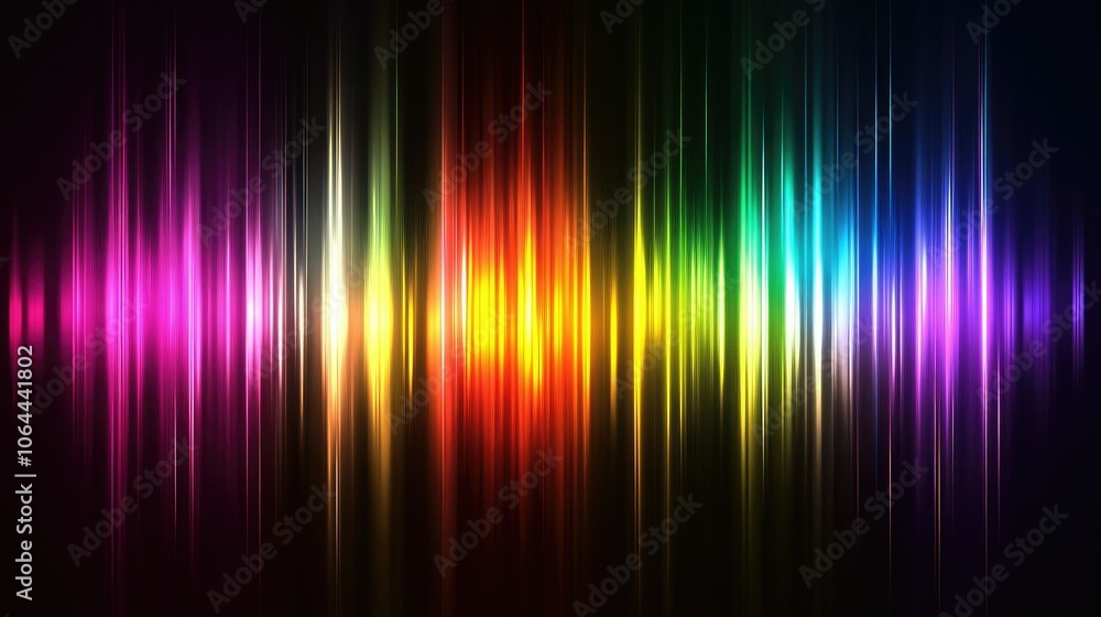 Poster vibrant color wave pattern on dark background