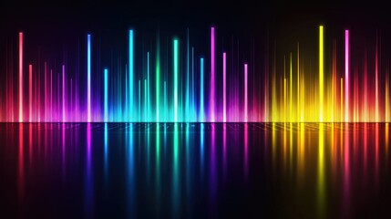 Colorful Sound Waves on a Dark Background