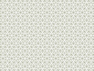 a repeating pattern of green geometric shapes on a white background.