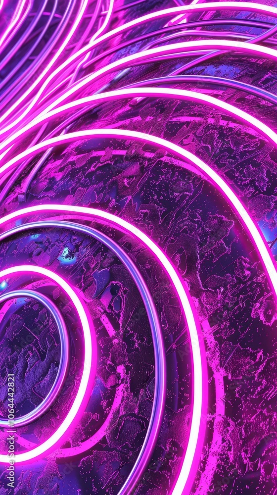 Poster a mesmerizing display of twisting and interweaving neon light tubes illuminates a dark backdrop, cre