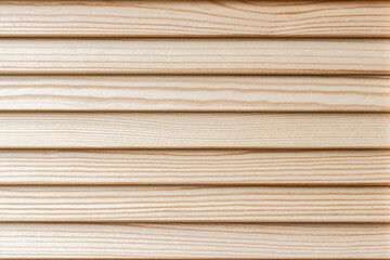 Horizontal wooden planks made of natural pine wood with a light beige color and a natural wood grain pattern