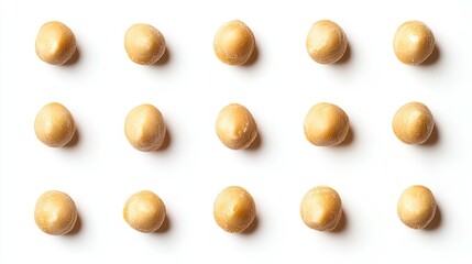 Perfectly Arranged Spheres on White Background