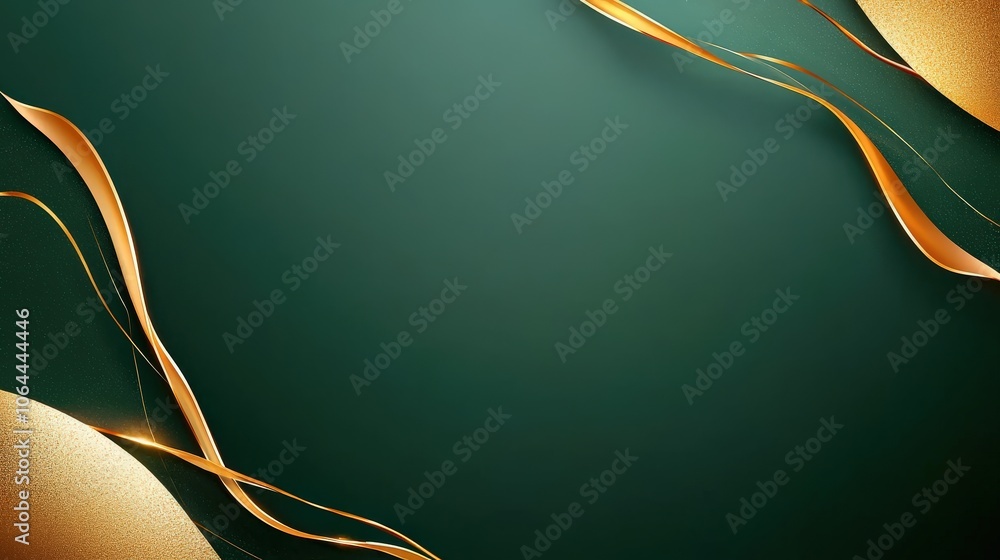 Poster a captivating dark green background featuring hints of gold texture, ideal for enhancing visuals in 