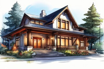 Obraz premium the AI Image Generator, 3d Modern Home I