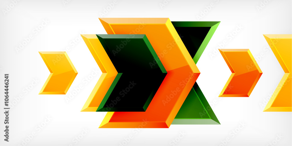 Aufkleber vector 3d arrow techno design template