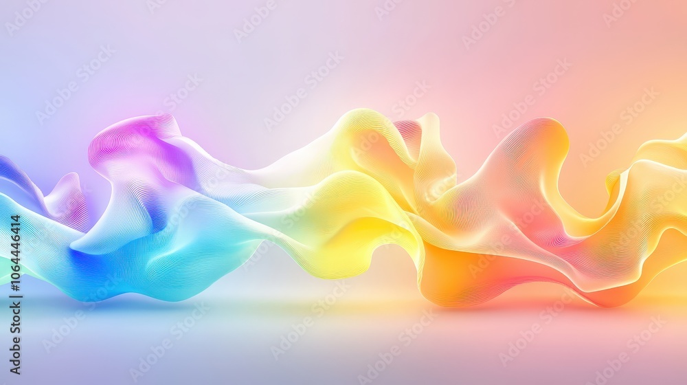 Poster a colorful rainbow background texture showcasing a watercolor effect with flowing colors, suitable f